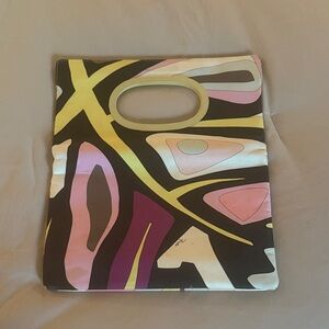 Emilio Pucci Pink and Yellow Artistic Tote